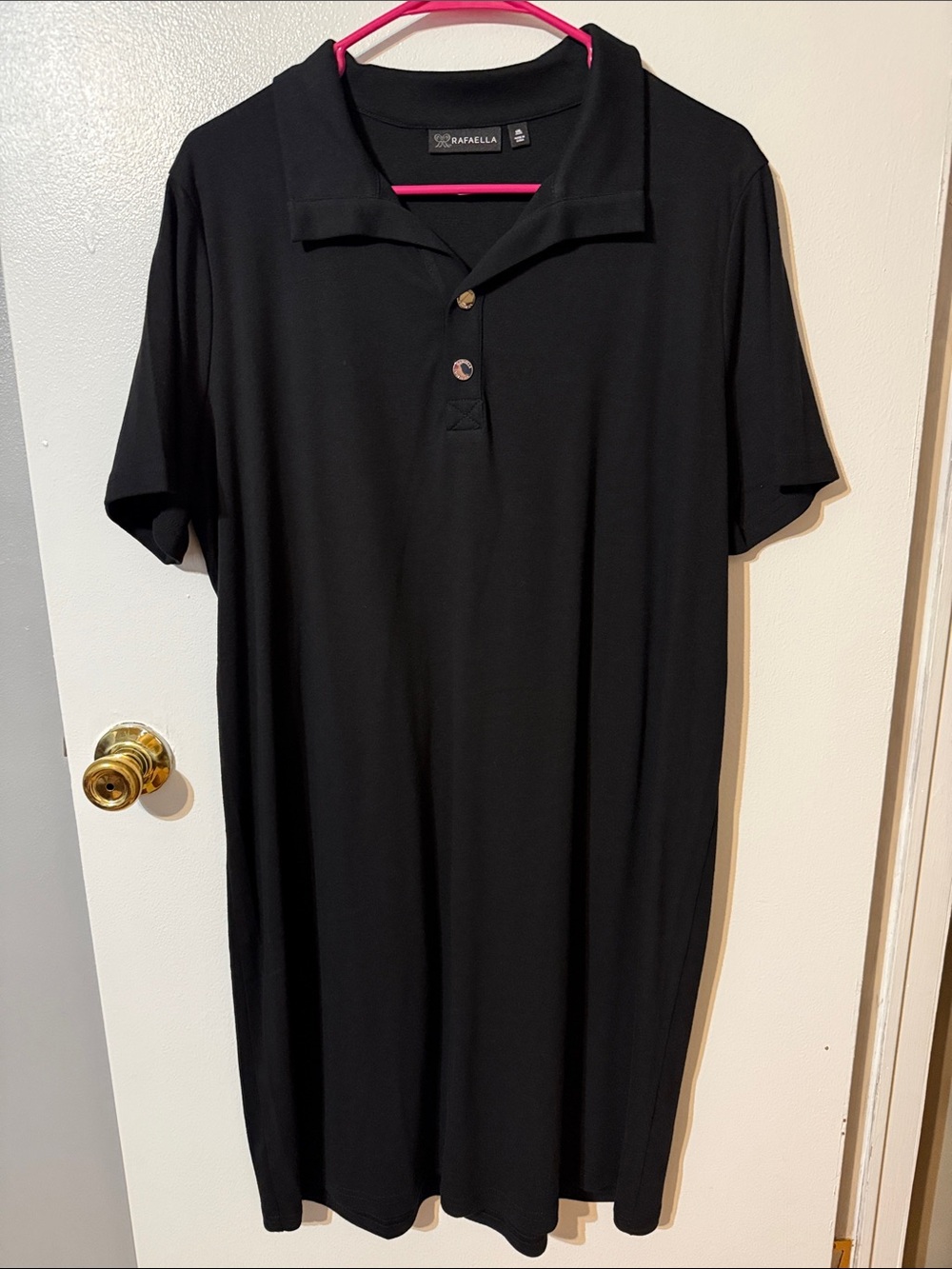 Rafaella Black Short Sleeve Polo Shirt Dress
